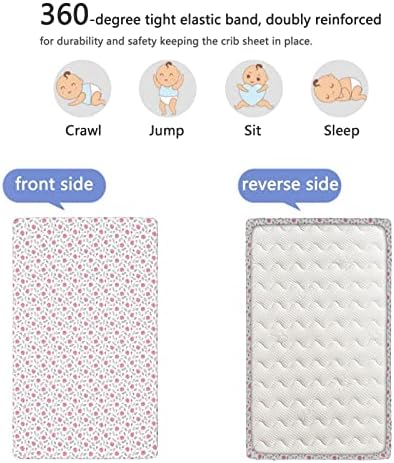Romantični tematski izgrađeni mini krevetići, prenosivi mini krevetići ultra meki materijal-odličan za dječaka ili djevojčicu ili vrtić, 24 x38, tamna magenta ruža