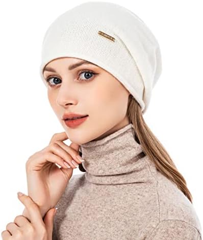 QUEENFUR Knit Slouchy Beanie HATS za žene kašmir skijaških kapa pletene vune meko topli zimski šešir