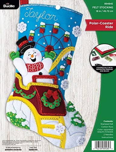 Bucilla, Polar-Coaster Ride 18 komplet za izradu čarapa od filca, savršen za DIY umjetnost i zanat,
