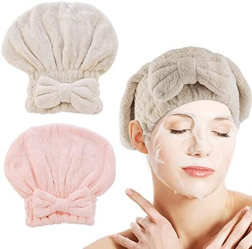 Aevbsoy 2 pakovanja kape za sušenje kose od mikrovlakana ručnik za sušenje kose Super upijajući