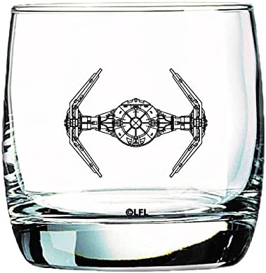 Star Wars Glass Set-X-Wing & Tie Fighter-kolekcionarski Poklon Set od 2 čaše za koktele-Kapacitet 10 oz-klasični dizajn-teška baza
