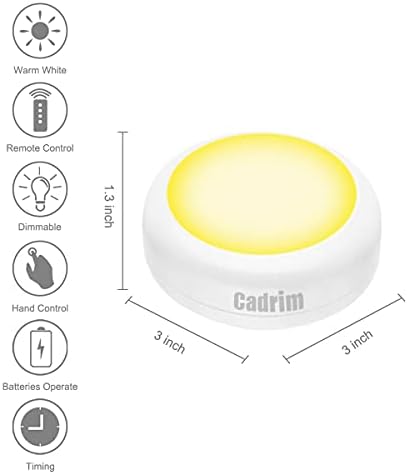 Cadrim Pak svjetla, LED svjetla za promjenu boje Pak i svjetla za prigušivanje ispod ormarića na baterije pod šalterima sa bežičnim daljinskim upravljačima za kuhinju