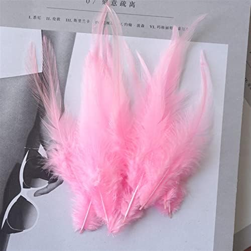 LSCZSLYH Pink Rooster pero prirodni piletina perje dekor Fly vezivanje Pribor zanati za Igalu