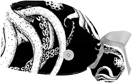 Niaocpwy 2 Pack Radne kape sa duksevanjem za žene, hobotnic Black Ponytail torbica Buffant šešir