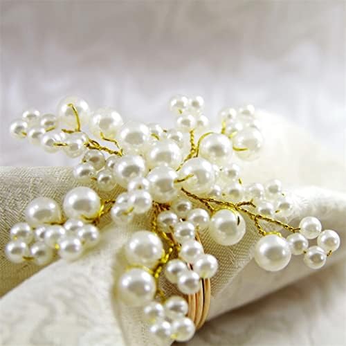 Xjjzs ručnik prsten za kućne dekor trpezarijski stol ukras prstena perli prstena od salvete 12 komada