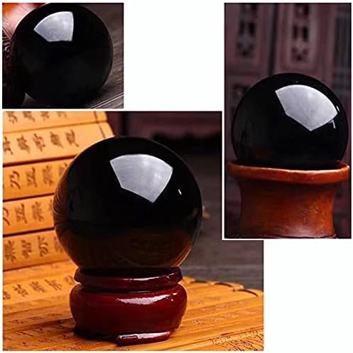 Meng Black Obsidian Crystal Ball Natural Dekorativna lopta Goling Goars Ball za Fongshui Scaring,