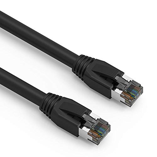 Centralni LLC Crna CAT 8 Ethernet kabel 0,5 FT 40 Gbps Brzina S / FTP CAT 8 Internet kabel za ruter, modem - Profesionalni servisni kabel sa 2000MHz - 0,5 stopa Ethernet kabel