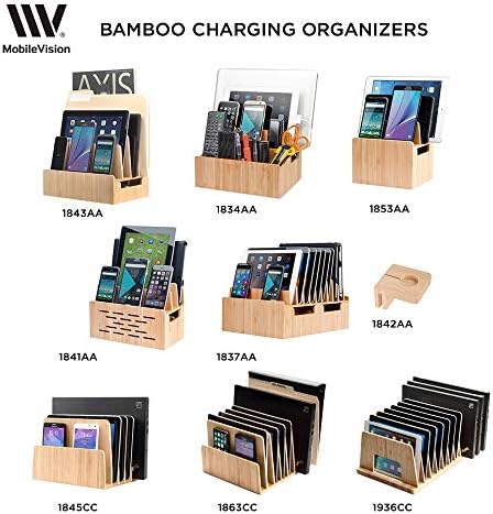 MobileVision Bamboo 10-Port stanica za punjenje & amp; docking Organizator za pametne telefone & amp; tablete, porodične veličine, za upotrebu u korporativnim uredima & učionice
