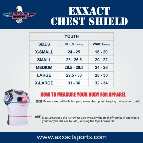 Exxact Sports Baseball Estector - Kompresijska košulja podstavljene mladosti, softball škrinja za zaštitu fudbalske sternum
