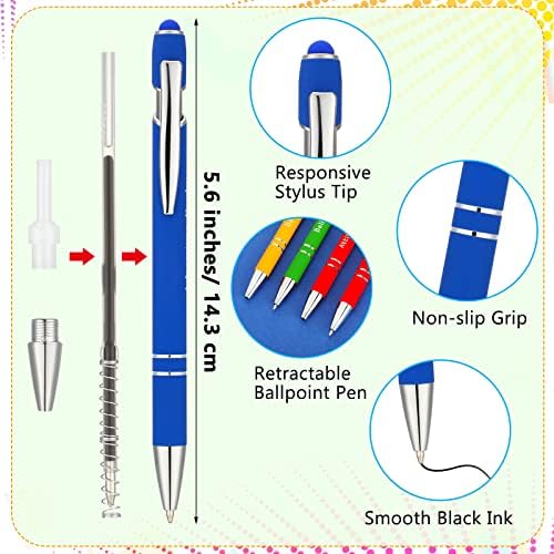 100 Pack Stylus Tip hemijska olovka Christian Inspirativni citati olovka Rainbow gumirana hemijska olovka ekran