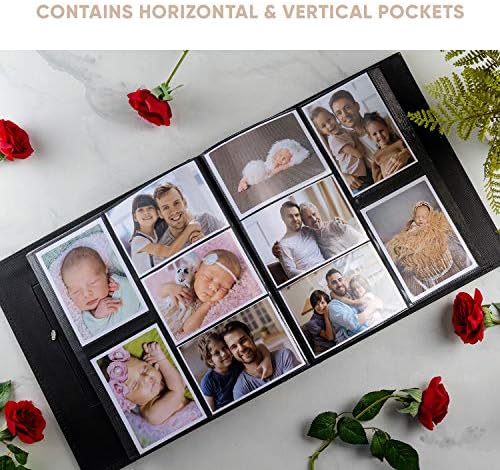 BLYNG Photo Album 4x6-Album sa slikama 500 slotova horizontalnih i vertikalnih Foto slotova, omot albuma je dizajniran od umjetne kože, odličan za vjenčanje, godišnjicu, bebu, porodicu,