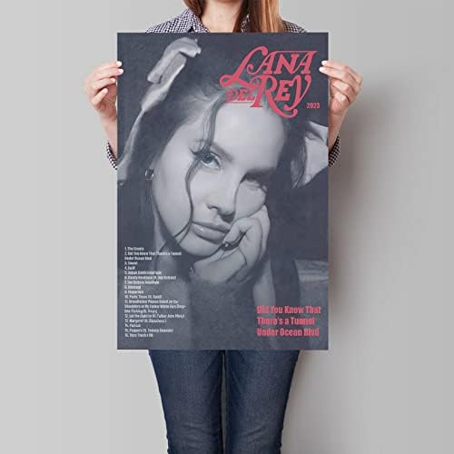 Lana del Rey Glazbeke za sobu Estetic Jeste li znali tunel vinil Music Album Cover Canvas Wall Art Poster Crno bijeli otisci Partner Pop Retro Music Party Decor Decor 12x16in Unfrant