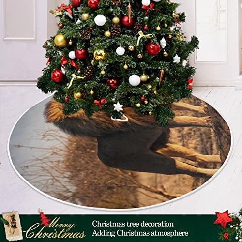 Oarencol Forest Animal Lion Christmas Drvo suknje 36 inčni Xmas Dekoracije za odmor