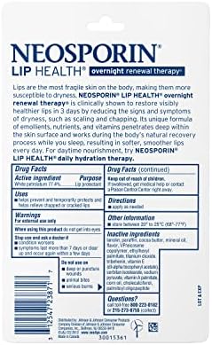 Neosporin Zdravlje Za Usne Preko Noći Zdrava Terapija Obnavljanja Usana Petrolatum Protectant Za Usne, 0,27 Unce