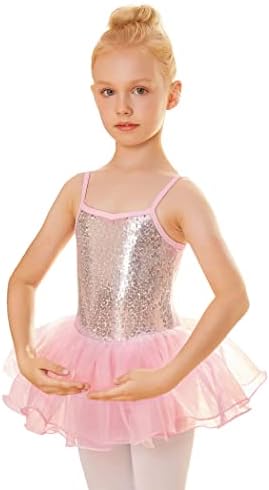 Aršinerske djevojke Camisole Ballet Leotards Sparkly Dance Haljina sa Tutu Skirted Sequin Ballerina kostim za mališane