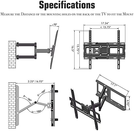 Stalak od nehrđajućeg čelika za monitorni monitor za većinu 32-60 inča zakrivljene televizore, teškim zidnim zidnim