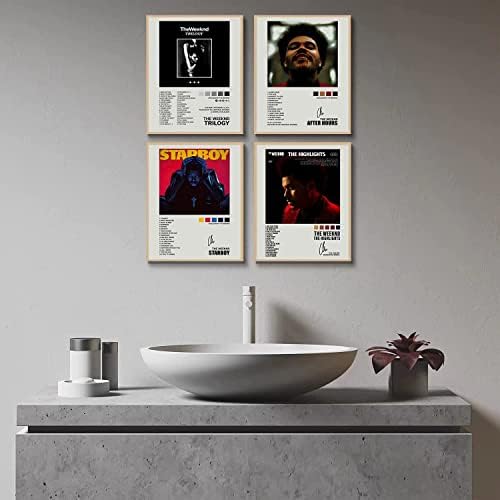 HENCT Weeknd Poster potpisan ograničeni Posteri muzički album Cover Posteri Print Set od 6 soba estetska platna zidna umjetnost za djevojčice i dječake Tinejdžeri spavaonica Decor 8x10 inch Neuramljen
