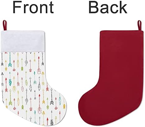 Obojene strelice Crvene božićne čarape Početna Ukrasi za Xmas Tree Kamin Viseće čarape