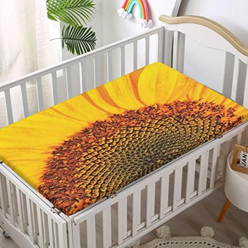Suncokretov tematski lim, standardni madrac sa krevetom ugrađeni list meki i prozračni posteljini - uzvlačenje za dječaka ili djevojačku sobu ili vrtiću, 28 x 52 inča, višebojni