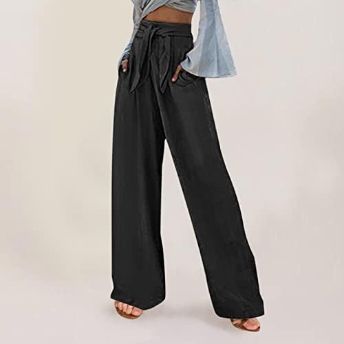 Xiloccer ženske hlače za posao Žene Ležerne prilike, labavi džepovi pamučne hlače duge elastične pantalone