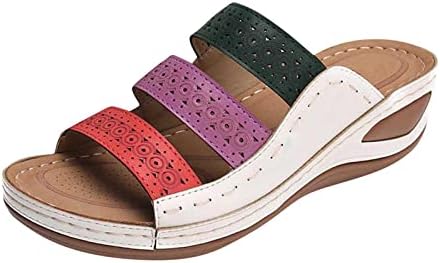 Flip Flops za žene rimske patchwork Wedge Sandale Otvorene nožne ortopedske sandale Comfoty