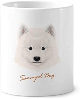 Bijeli Samoyed Dog Pet za kuhanje četkica za zube za četkicu za zube keramičke postolje za olovke