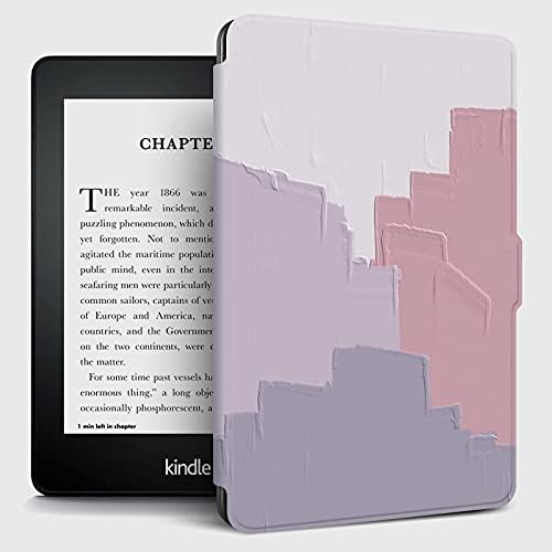 LucklyingBao Smart Case za Kindle 7th generacije Wp63Gw za Kindle 2014 PU kožni magnetni poklopac sa automatskim spavanjem i buđenjem-apstraktno ulje na platnu Cityscape