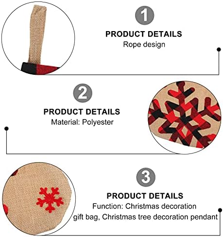 Nuobesty Božićne čarape Xmas Tree Viseći ukras Božićna čarapa Candy Bag Santa Stocking Day Bocks