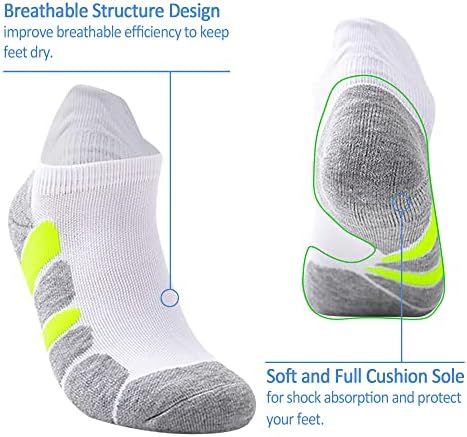 Fixseed Unisex atletske sportske čarape sa jastucima sa niskim reznim čarapama za žene muškarci s podrškom za kompresiju