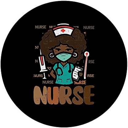 Crna history Afro medicinska sestra Afrički sestrinski piling Top žene Popsoccockets zamjenjivi popgrip