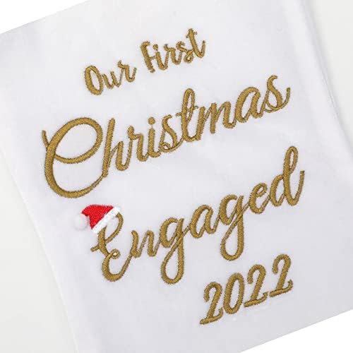 Eoocan Naš prvi božićni angažovao se 2022 božićne čarape kao g. I gospođa 1. godina u braku Newweds ukras,