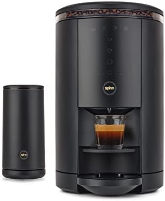 Spinn Affes & Espresso mašina sa mlečnim flotama, pametna WiFi automatska kava, hladna mašina za pivu, automatska proizvođač pena za kavu za Latte, jednokrevetna i nula otpada, crna