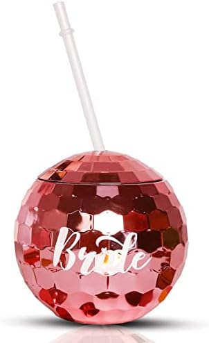 Kikevite Team Bride Bachelorette Party Cups - Bride Tribe Plastične čaše i slamke | Pakovanje 2-Rose Gold