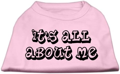 Mirage pet Products 12-Inch It's All About Me Screen Print Shirts za kućne ljubimce, srednje, svijetlo roze