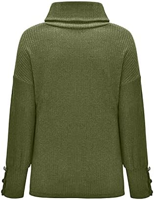 Ženski elegantni džemperi Čvrsti kolor turtleneck dugim rukavima Pleteni pulover Plus size casual skakač