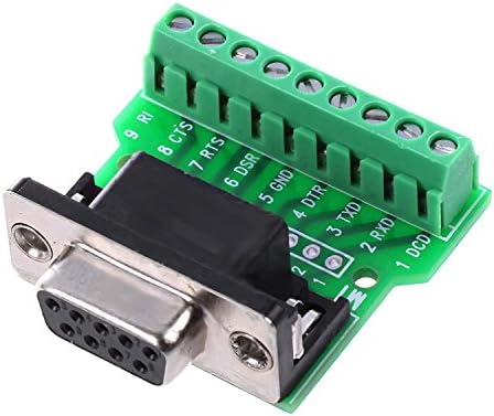 Owleen DB9 RS232 serijski za terminalni ženski adapter konektor za prodiranje crna + zelena