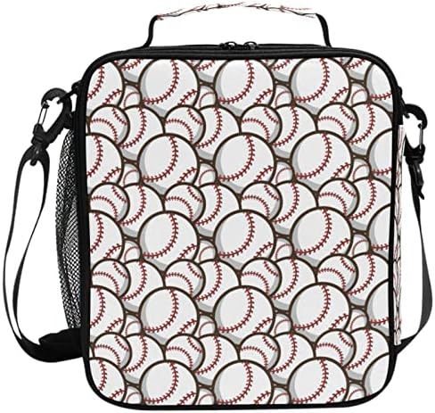 ZZXXB Bejzbol Print izolovana torba za ručak kutija termo hladnjača za višekratnu upotrebu Tote Vanjska putna torba za piknik sa naramenicom za studente odrasle