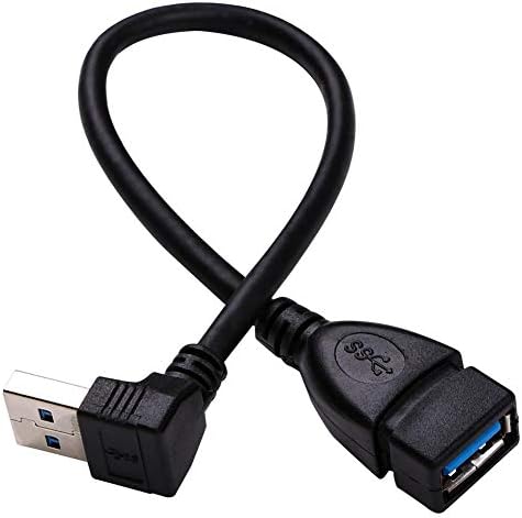 Kratki USB produžni kabel 3.0, ugao ugao od 90 stupnjeva do ženskog, 7-inčni produženi kabel