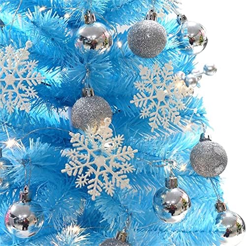 Aethegh plavi božićno stablo od 18 inča, mini božićno drvce sa osvijetljenim božićnim kugličnim