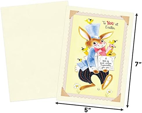 Ceiba Uskršnje kartice sa kovertama od 20 pakovanja Vintage Retro Bunny čestitka proljeće razne