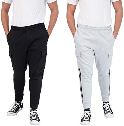 Unipro Mens 2 pakovanja flisa Jogger trenirke sa džepovima tereta pantalone za trening i trening
