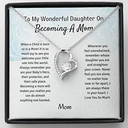 Poklon za kćer na tome da postane mama - zauvijek ljubavna ogrlica, personalizirani poklon, poklon za nju,