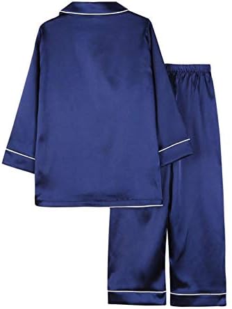 Weixinbuy pidžama set za dječje dječake djevojke gumb-up svilena pidžama spavaćića noćna odjeća salon dnevna odjeća