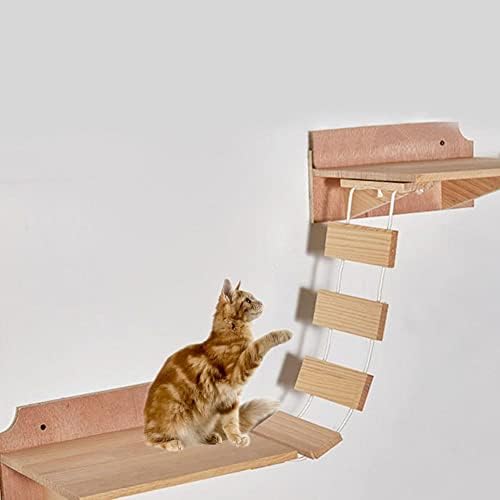 Dhdm okvir za penjanje na mostu za mačke drveni kućni ljubimac mačka na drvetu krevet viseća mreža Sisal stub za grebanje mačka izdržljiv namještaj mačka igračka na zid
