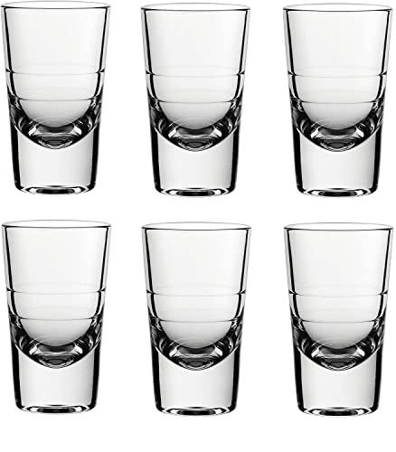 Fifth Avenue Crystal shot Glasses | Set od 6 čaša za Alkohol & žestoka pića, 2 unce, Clear | Bar Drinkware Poklon Set za muškarce & žene, svadbene usluge, mladoženja & amp; 21. rođendan |