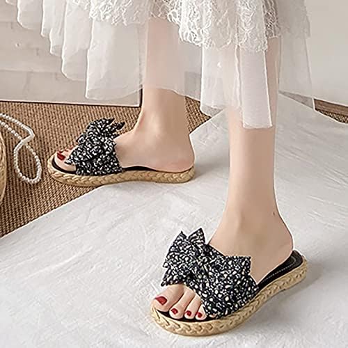 Gufesf ženske modne japanke, sandale na plaži Bowknot za žene meke jednobojne cipele otvorene sandale s memorijskom pjenom