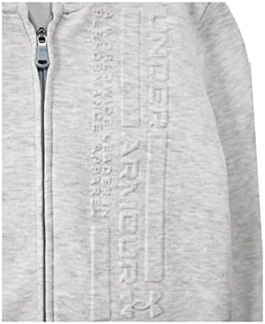 Under Armour Boys ' Hoodie, Fleece pulover, Logo & štampani dizajn, reljefni MOD siva-Zip UP, 4T