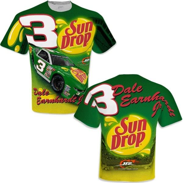 Dale Earnhardt Jr. # 3 Sun Drop sublimiran JR Motorsports ukupno Print zelena košulja