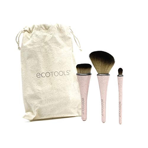 EcoTools 360 Ultimate kompaktan Set četkica za šminkanje od konoplje sa + putnom torbom za šminkanje, Set
