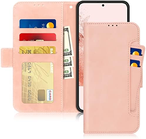 Fyy torbica za novčanik za Samsung Galaxy S22 5G futrolu, premium PU kožna torbica za novčanik Flip Folio poklopac postolja sa [slotovima za kartice] i [džep za bilješke] za Galaxy S22 5G 2022 Rose Gold